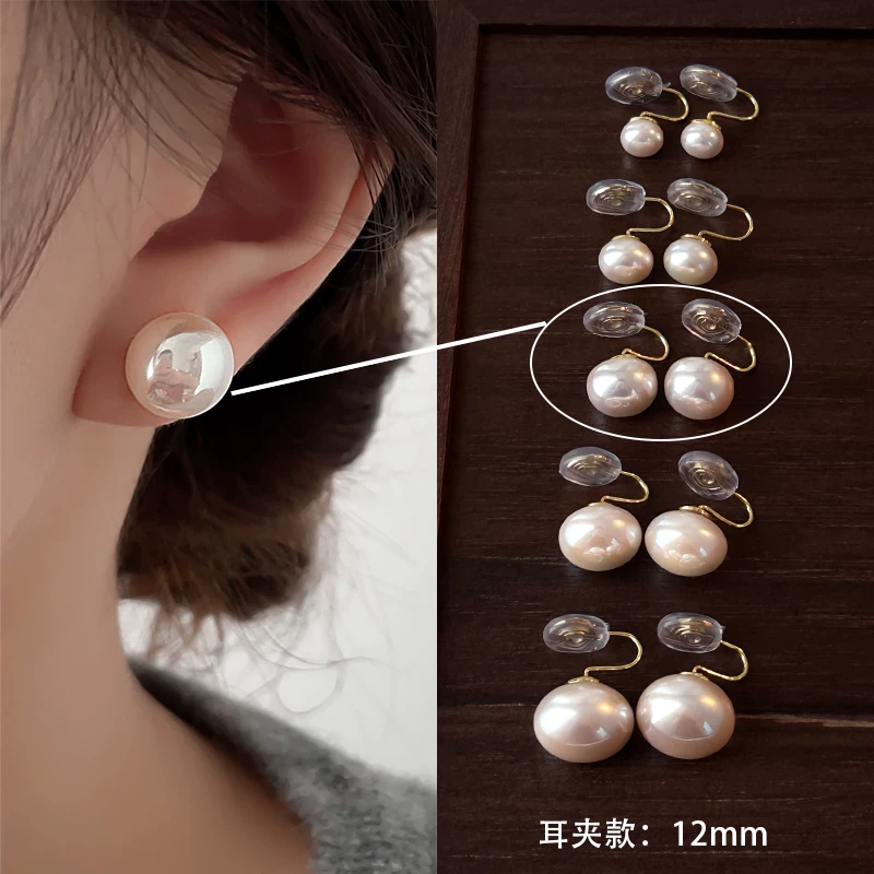 Earrings from pearl, ear clips, high-quality style, light luxury style