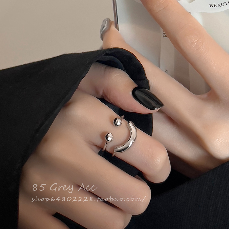 Sunny Day Smiley Face Simple Girl Ring, Adjustable Opening, Niche Design, Versatile Ring, Personalized Index Finger Ring