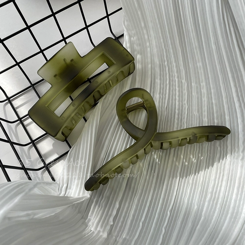 Матовая зеленая заколка для волос, элегантная заколка-крабик, акула, шпильки для волос, аксессуар для волос, в корейском стиле, простой и элегантный дизайн, изысканный стиль