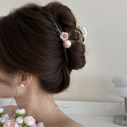 Изысканная акриловая большая заколка для волос, весенняя заколка-крабик, акула, в цветочек, новая коллекция