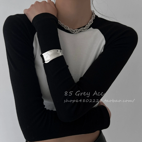 Серебряный глянцевый изогнутый брендовый женский браслет, модное ювелирное украшение, изысканный стиль