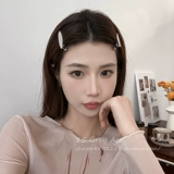 Заколка для волос с матовой текстурой серого цвета 85 градусов для женщин, высококачественная боковая заколка с одним словом и темпераментной челкой, заколка для сломанных волос, заколка в виде утконоса