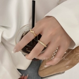 Модный комплект, брендовое небольшое дизайнерское кольцо, легкий роскошный стиль, инкрустировано бриллиантами, на указательный палец