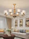 American-Style Retro All-Copper Living Room Chandelier, French Mid-Century Style, High-End Luxury and Grandiose Villa Lobby Dining Room Copper Lamp
