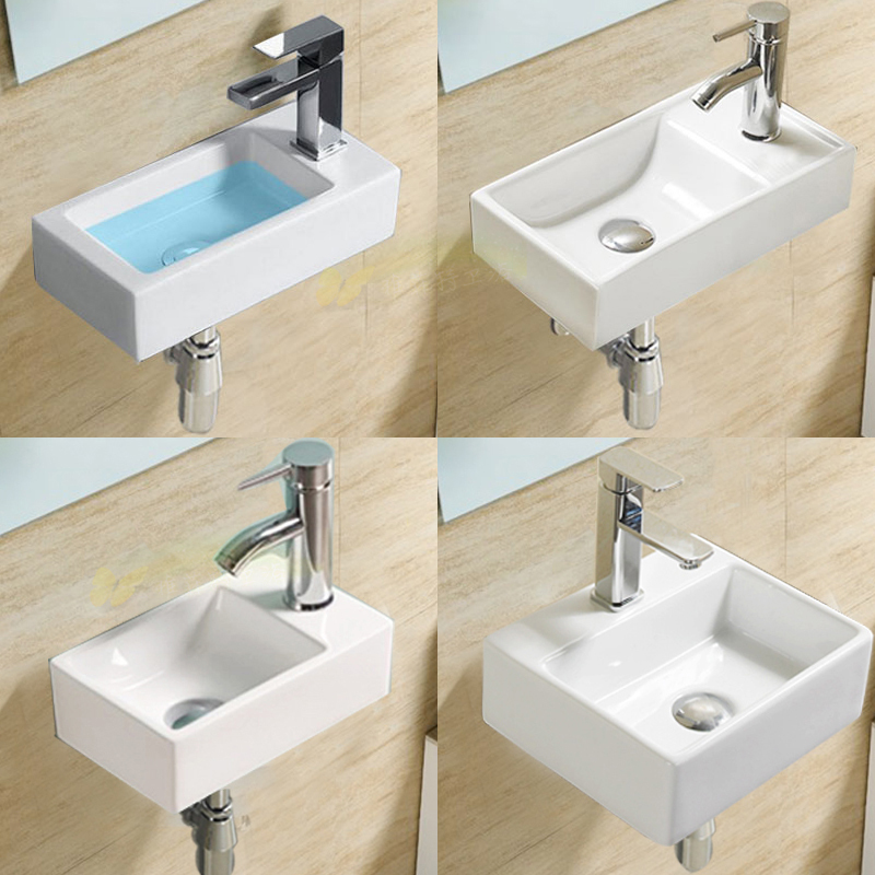 Wall-Mounted Mini Washbasin, Small Size, Triangular, Simple Washbasin, Ceramic Balcony Washbasin