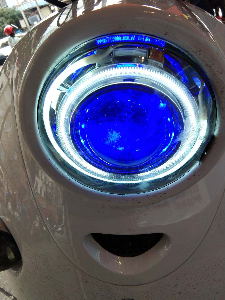 Turtle headlight assembly Q5 dual light lens modified angel eye electric car turtle European version 3.5 inch headlight assembly