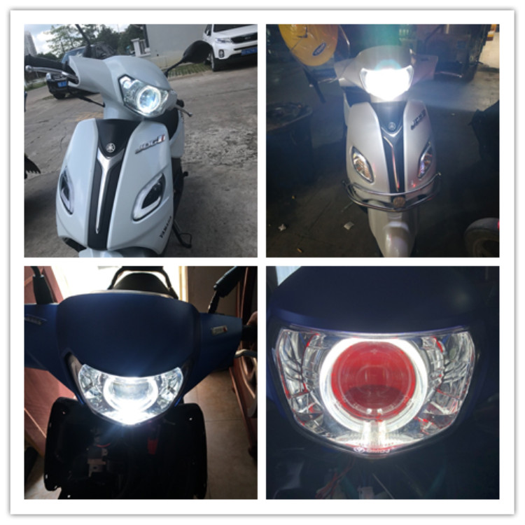 Ưu đãi đặc biệt Yamaha mới lưới thông minh I lắp ráp đèn pha Q5 ống kính Hella 5 ống kính thiên thần mắt quỷ xenon đèn pha - Đèn HID xe máy đèn pha siêu sáng cho airblade 125