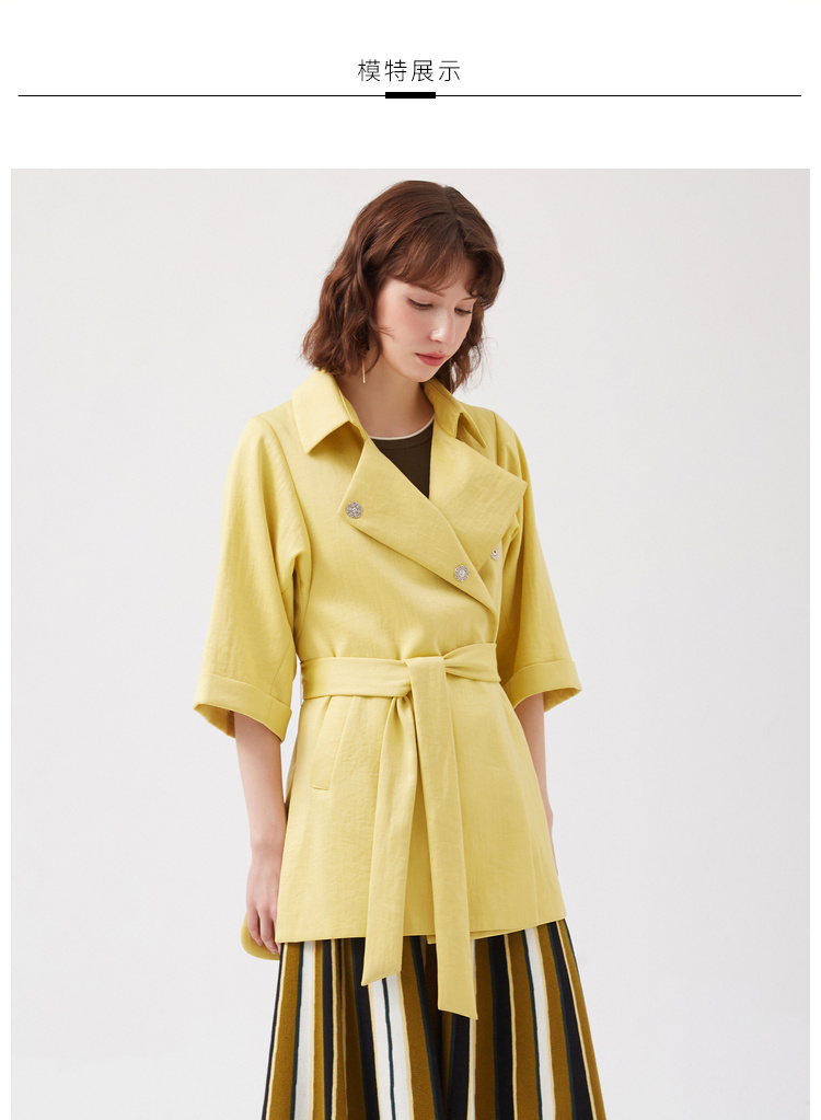 之 2018 mùa thu mới màu hoang dã áo khoác dài áo gió nữ DMH3A303 - Trench Coat áo khoác dù nữ