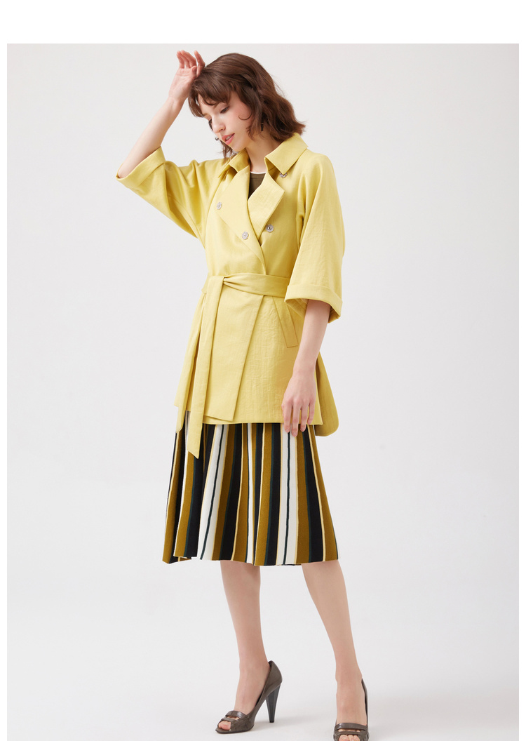 之 2018 mùa thu mới màu hoang dã áo khoác dài áo gió nữ DMH3A303 - Trench Coat áo khoác dù nữ