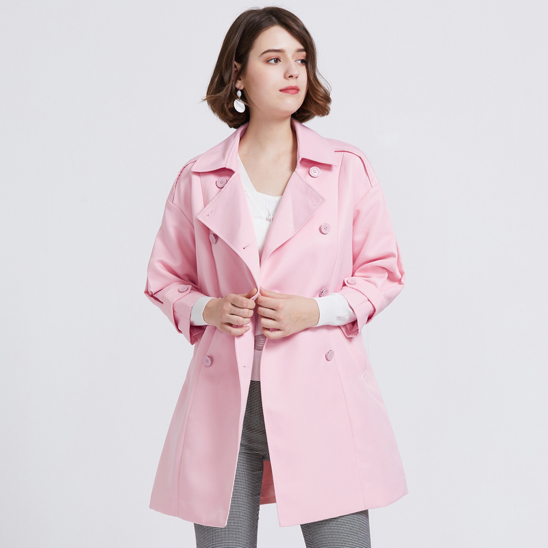 Mito 2019 mùa xuân mới 100 Casual tinh khiết Trung bình Dài Windcoat Coat phụ nữ MF3H13