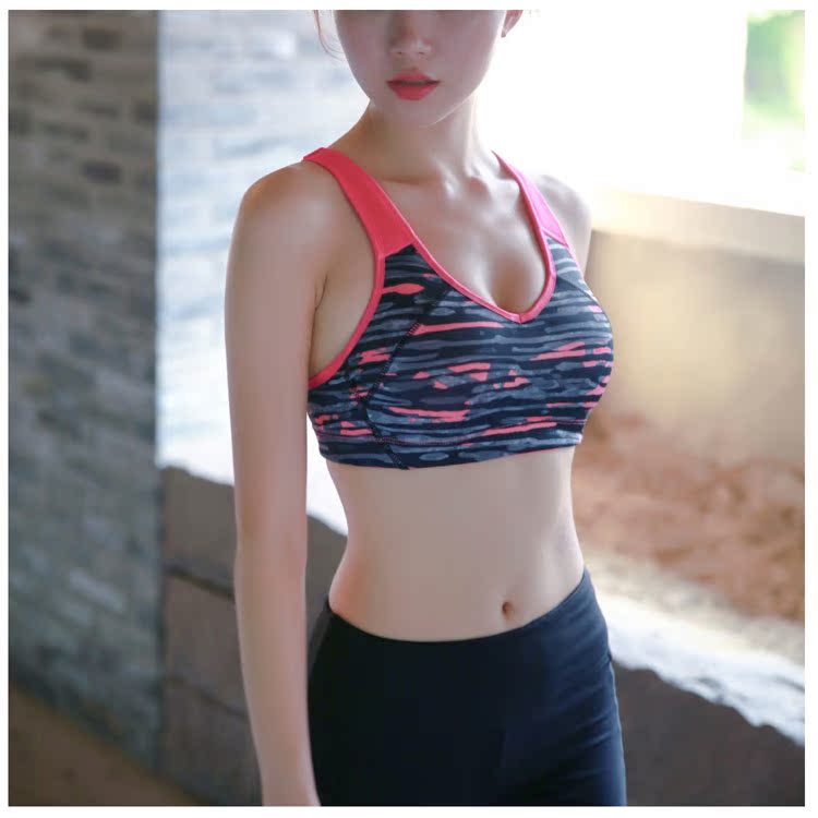 4 cấp độ địa chấn tích hợp thông gió áo ngực thể thao ba chiều có thể điều chỉnh chạy yoga đồ lót thể dục nhanh khô áo tập gym