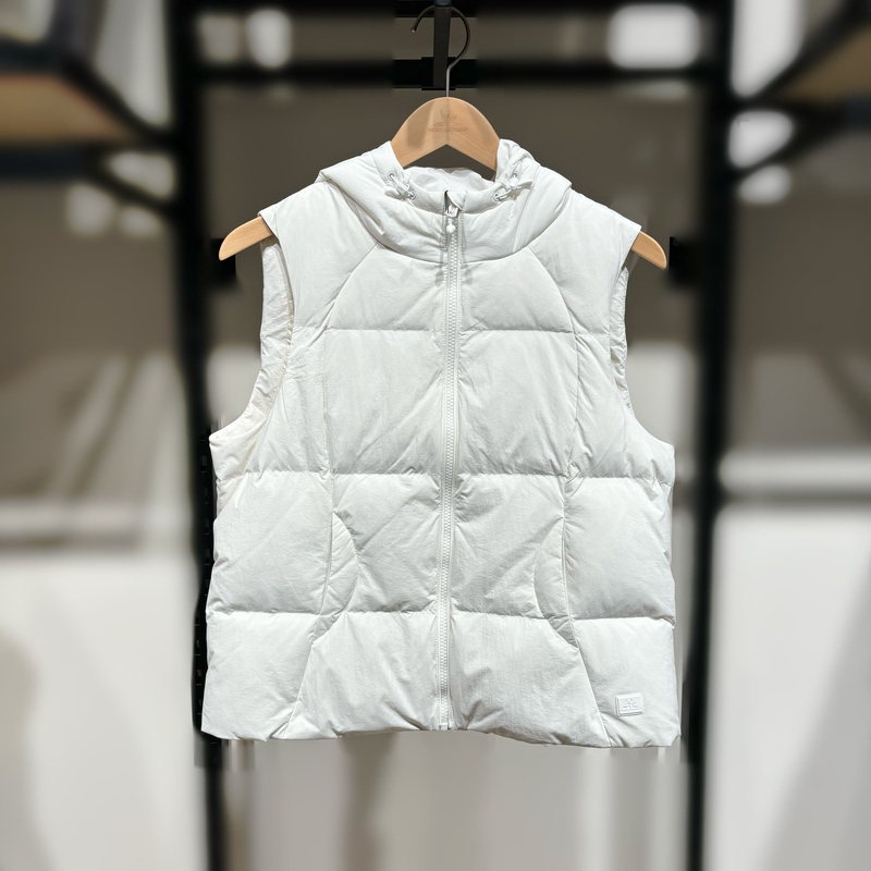 Mugod Women's down Vest with Hood, Autumn and Winter Warm Thickened Vest, Waterproof, Wear-Resistant, Casual and Loose