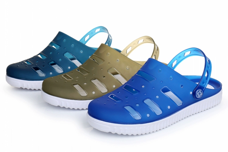 VEBLEN giày lỗ mùa hè giày nam đế xuồng chim yến dép thoáng khí bằng nhựa phiên bản Hàn Quốc của dép baotou chống trượt - Sandal