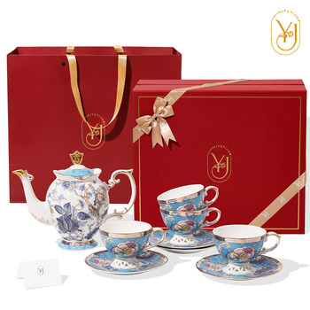 High-end bone china coffee cup and saucer set