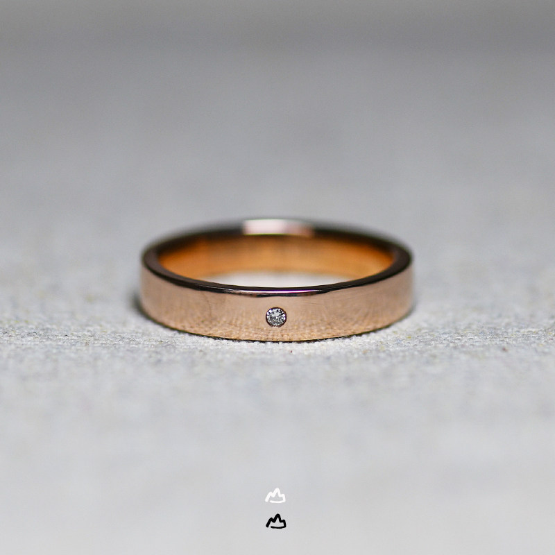 18K rose gold ring au750 white gold color gold men and women couple pair ring jewelry custom lettering
