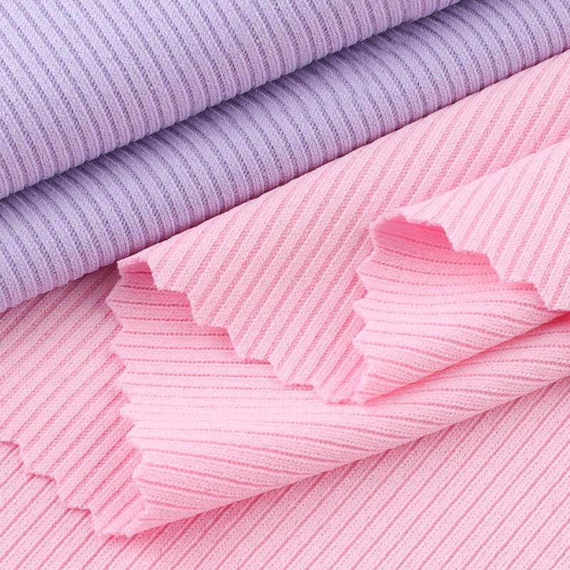 2*2 Ribbed Exquisite Jacquard Ribbed Stretch Fabric for Custom-Made Base Layer Tops and Pants, Fashionable Yoga Knit Fabric
