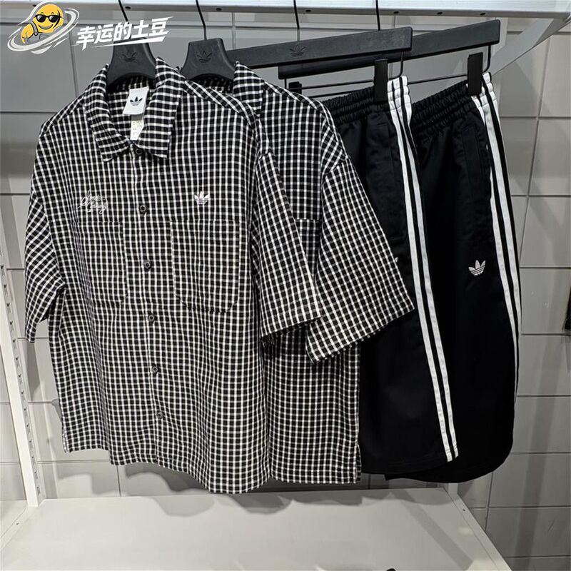 Adidas Trefoil Sports and Leisure Trendy Plaid Lapel Shirt Short-Sleeved T-Shirt Ld3862 Ld3863 Adidas Trefoil Sports and Leisure Trendy Plaid Lapel Shirt Short-Sleeved T-Shirt Ld3862 Ld3863