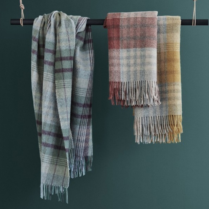 (20% off)Denmark high-end imported Elvang natural alpaca wool scarf shawl Copenhagen plaid