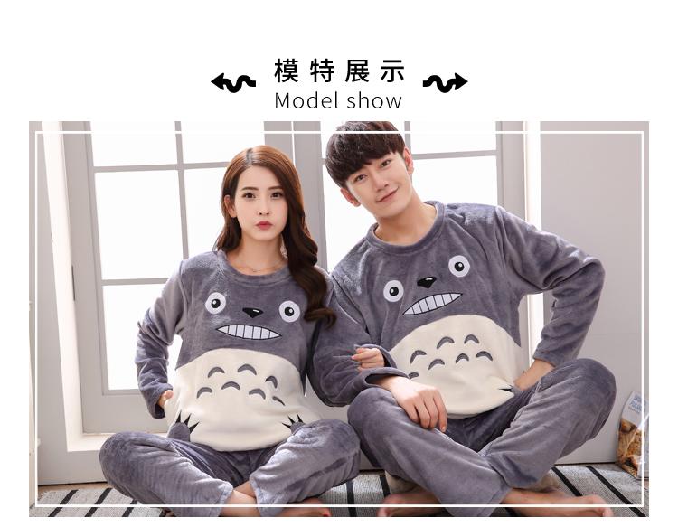 Mùa đông vài bộ đồ ngủ san hô lông cừu phụ nữ dày mùa đông cộng với nhung nam flannel mùa thu và mùa đông sang trọng phù hợp với Chinchilla bộ thu đông cho vợ chồng