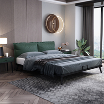 Nordic light luxury cloth art bed modern simple technology cloth bed Master Bedroom 1 8 m double bed removable storage wedding bed