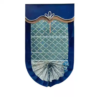 Light luxury Nordic color Roman curtain lifting curtain modern Chinese fan-shaped Roman curtain gauze semi-shading curtain custom