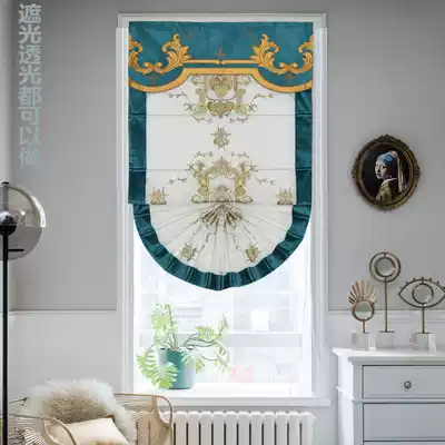 American Roman curtain lifting curtain fan-shaped curtain dining hall beauty salon door curtain folding soft curtain rolling curtain curtain short door curtain