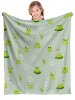 Cartoon flannel blanket, cute frog blanket, soft and skin-friendly bed, sofa, air conditioner, four-season warm shawl blanket