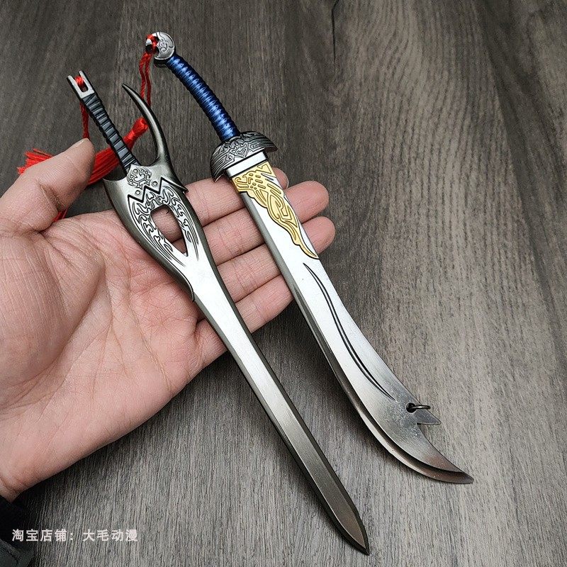 古代兵器模型 九环大刀屠龙刀血饮刀无争刀金属武器刀剑玩具手办，这把刀真的能屠龙？_游戏_淘宝游戏网