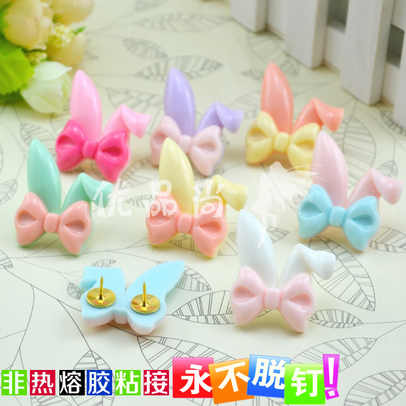 8 Colors 8 Grain Resin Rabbit Ears by nail Nail Wall wall Wall Nails Creative color Work Words Cork Nails Big head Tnails