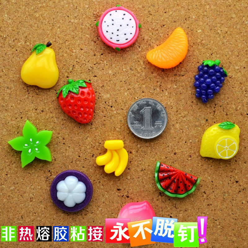 11 color 11 grain resin fruit by nail pegging wall Wall Nails Creative color artificial wood Cork Nail big head Tnail