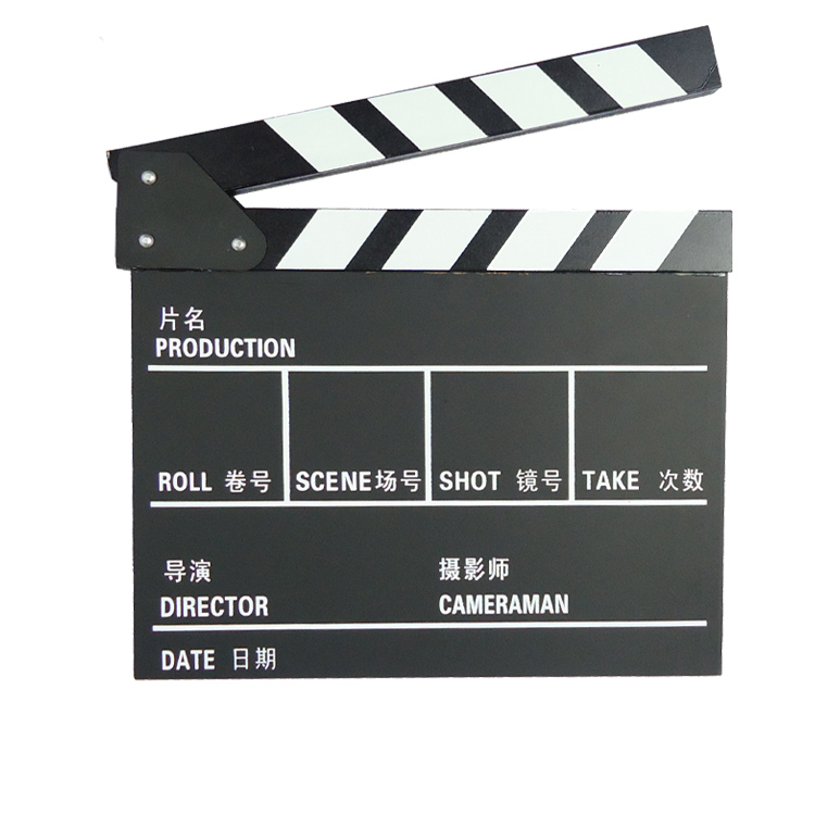 Scene board film clapper board professional decoration decoration, photographic props, film opening card wooden and English director board