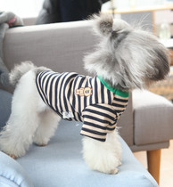 Little Bear Embroidered Striped Tricolor Pet Clothes Autumn New Dog Clothes Teddy Bears Bear