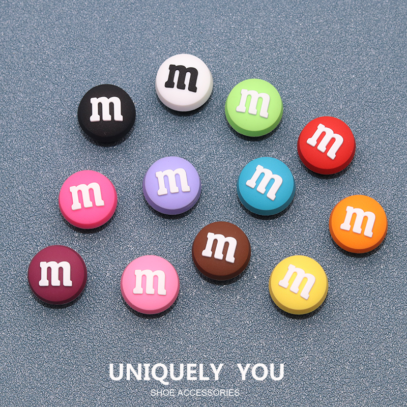 New Crocs Shoe Charms Accessories, Crocs Shoe Decorations, Jibbitz Colorful M&M Shoe Charms