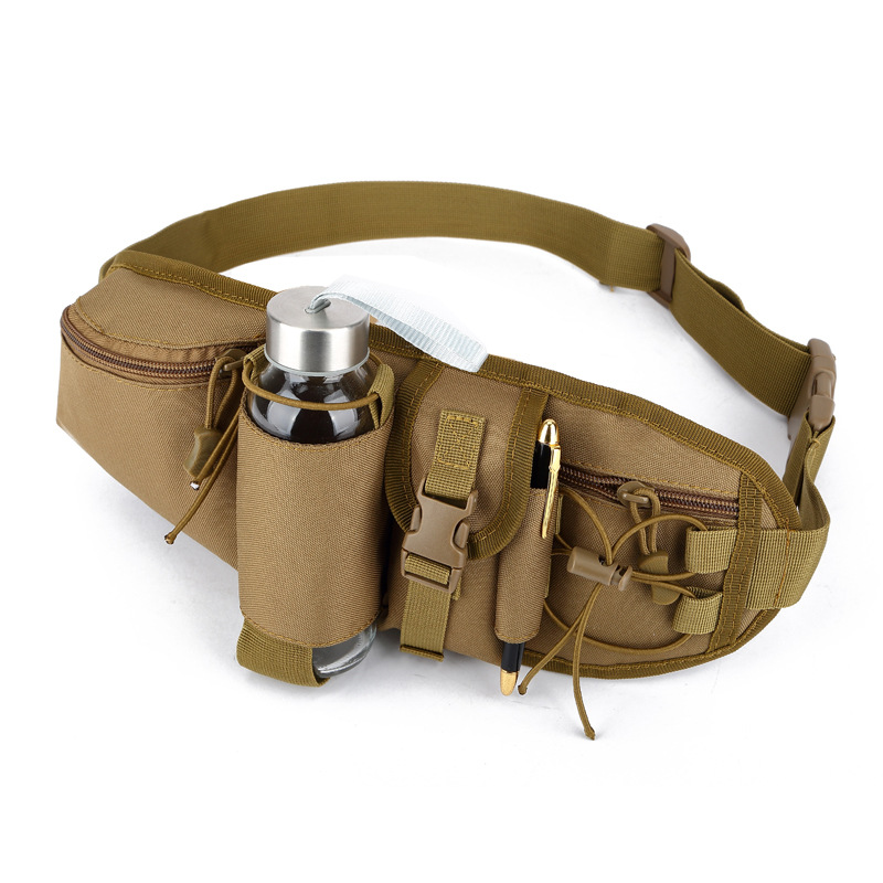 Outdoor tactical running waist bag cup set sports water bottle bag 6 inch mobile phone bag men's and women's riding tools messenger bag
