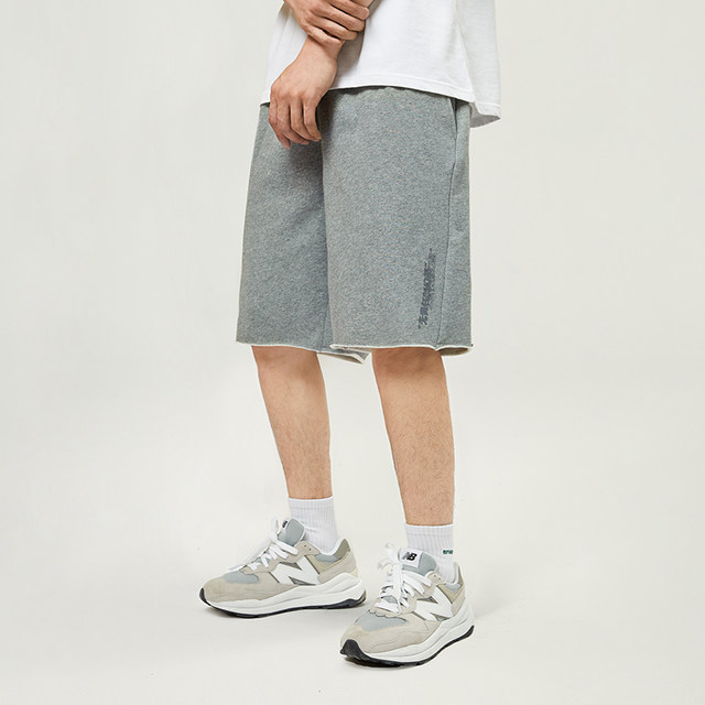 NOTHOMME'Irresponsible Fantasy'Mountain style summer loose gray sweatpants five-point pants shorts for men