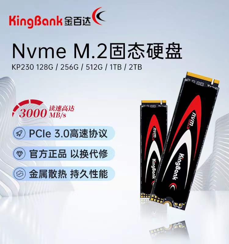 kingbank/金百达 KP230 512G  1T 固态硬盘 M.2笔记本台式机硬盘