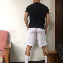 Male sexy hip knickers boxer underwear anti-wear legs detachable cover coaster four-corner bottoms elastic peaches