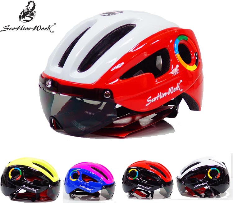 Scorpio cycling windlens helmet cycling mountain road pneumatic protection plate multi-function safety wheel slide helmet