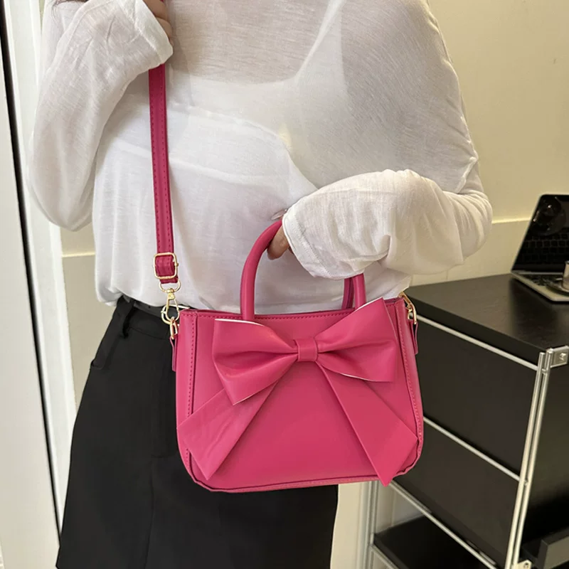 Universal cute fresh small one-shoulder bag with bow, high-end