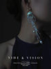 YIHE original design jellyfish sparkling personality ceramic crystal natural pearl long earrings