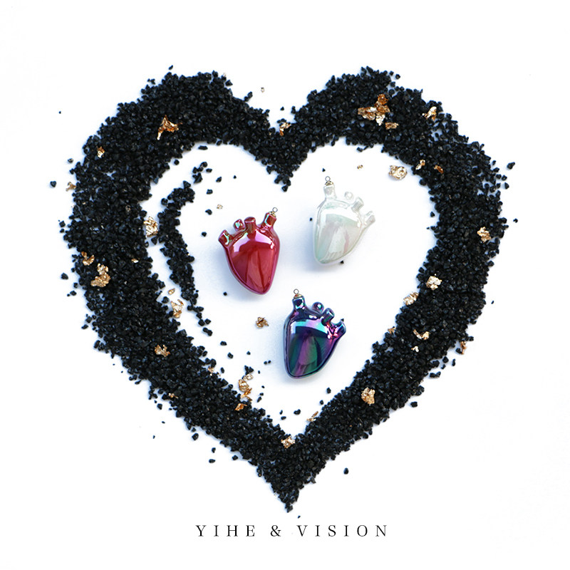 YIHE Original Design (Heart, Tibetan) Confession Message Ceramic Heart Couple Tanabata Valentine's Day Gift