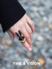 YIHE Yihe original design Golden Rabbit Black Rabbit niche dark tone gentlemanly ceramic open ring