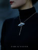 YIHE original design Lan Ling Mo unique niche literary personality ceramic turtleneck sweater necklace
