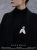 YIHE original design Douyu winter unique niche exquisite colorful ceramic couple coat brooch