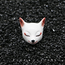 YIHE original design limited personality cute cute pet hand painted ceramic fox mask necklace Sweater chain