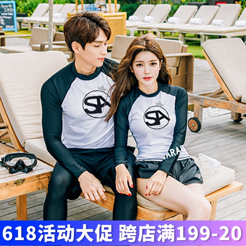 Long Sleeve Swimsuit Lovers Diving Suit Women Sunscreen Speed Dry Snorkeling Jellyfish Conservative Slim Veil spa swimsuit