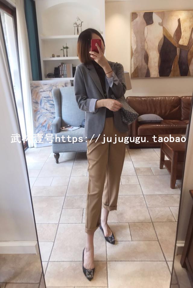CV cổ điển đơn giản giảm béo kết cấu giảm béo satin khâu mạnh mẽ cao co giãn thoải mái phù hợp với áo khoác áo blazer nữ