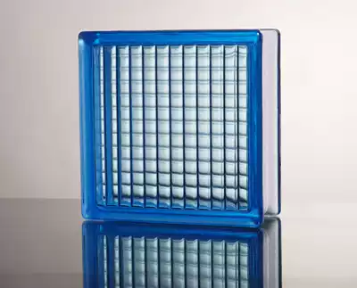 Jinghua blue parallel pattern hollow glass brick color square partition bar background wall crystal brick factory direct sales