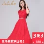 Bè 2018 mùa hè mới ăn mặc thanh lịch lady ren với kim cương laced xếp li midi váy D607 váy voan dài