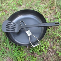 Складная ручка из нержавеющей стали железной сковороды с лопаточкой